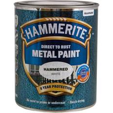 Hammerite Direct to Rust Hammered Finish Metal Paint White 0.75L