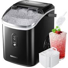 Euhomy nugget ice maker countertop with handle ready in 6 mins 34lbs/24h remo. Black