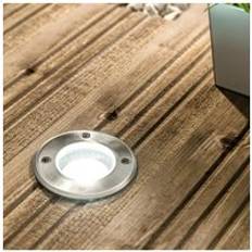 Silver Garden Ornaments CGC Lighting Stainless Steel Silver Round In Ground Decking Path Driveway Large