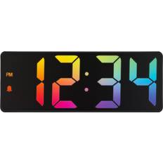 Alarm Clocks LA CROSSE TECHNOLOGY 607-386 equity by la crosse gradient digital alarm clock with indoor temperature Black
