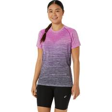 Lilla - Løb T-shirts Asics SEAMLESS SS TOP Bold Magenta/Blue Expanse