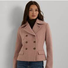 Ralph Lauren Women Coats Ralph Lauren Ralph Lauren Double-Breasted Herringbone Coat in Rose Blush