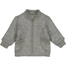 80/86 Jackor Barnkläder Müsli Kinder Babyjacke aus Wollwalk gray 68-74