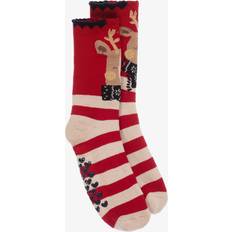 Red Socks Mayoral Girls Red Stripe Cotton Reindeer Socks