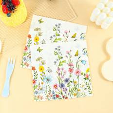 Mother's Day Paper Napkins Shein pcs cmin Disposable Napkins With Floral Theme Patterns Perfect For Picnics And Various Theme Parties Or Daily Use