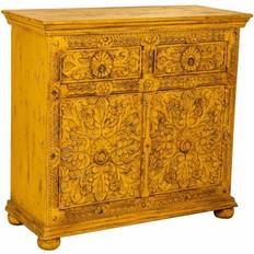 Yellow Sideboards Alexandra House Living Yellow Iron Mango wood Sideboard