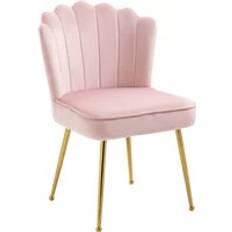 Pink Furniture Homcom Velvet-Feel Shell Luxe Armchair 88cm