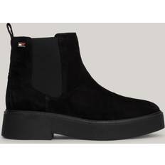 Tommy Hilfiger Suede Tonal Chunky Chelsea Ankelstøvler, Black