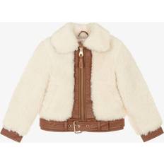 Chloé Girls Ivory Faux Shearling Jacket