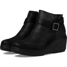 Skechers Women Ankle Boots Skechers Women's Bobs Gala Wedge Booties Black 6.5 M