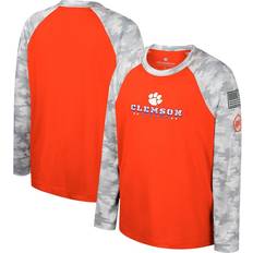 Camouflage T-shirts Children's Clothing Big Boys Colosseum Orange, Camo Clemson Tigers Oht Military-Inspired Appreciation Dark Star Raglan Long Sleeve T-shirt Orange, Camo Orange/Camo