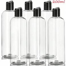 Travel Bottles Shein PCS Clear Plastic Refillable Squeeze Bottles With Black Disc Top Caps Shampoo