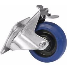 Brake Casters Roadinger Möbelrollen, Lenkrolle RD-100B 100mm blau mit Bremse