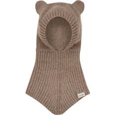 9-12M Luer Huttelihut Bear Balaclava Merino/Cashmere, Morel