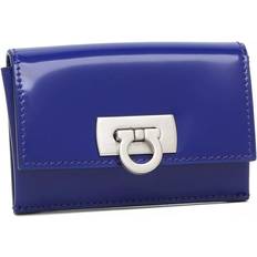 Wallets & Key Holders Ferragamo Card Case With Gancini Clasp - Blue