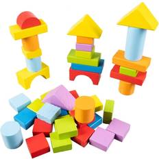 Kruzzel 100 Wooden Bucket Blocks With Sorting Lid