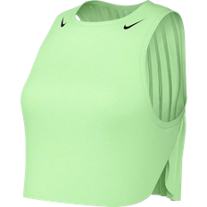 Green - Women Tank Tops Nike Air Max 90 Women's Dri Fit Adv Crop Running Tank Top - Vapor Green/Black