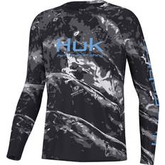 Black Shirts Children's Clothing Huk Boys' Mossy Oak Pursuit Performance Long Sleeve Shirt, Medium, Black