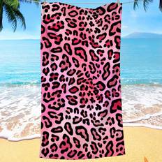 Shein 1pc Leopard Pattern Beach Towel, Ultra-Fine Fiber Printed Quick Drying Absorbent Towel For Swimming, Vacation, Travel, Outdoor Camping Summer Travel,Vacation Holiday Bathroom Decor Bath Towel Multicolour (140x70cm)
