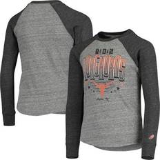 League Collegiate Wear Youth Heathered Gray Texas Longhorns Baseball Tri-Blend Raglan Long Sleeve T-Shirt