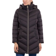 Nylon Coats Michael Kors Women's Hooded Packable Down Puffer Coat - Chocolate