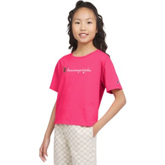 Champion Tops Champion Big Girls Meet and Greet Logo Graphic T-Shirt Hot Pink