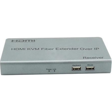 KVM Switches YINGHUA 20Km HDMI KVM Fiber Optical Extender over IP via Single LC Fiber Cable 1080P HDMI USB Fiber Extender Support USB Keyboard MouseAU Plug Only one RX