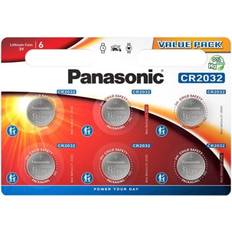 Panasonic cr2032 lithium 3 volt battery card of 6 6 count pack 1