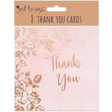 Thank you cards 8 pack wedding pink rose gold pretty design invites gifts