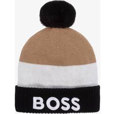 Beige Beanies Children's Clothing BOSS Beige & Black Knitted Pom-Pom Hat