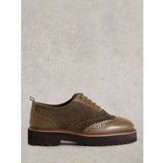 Green - Woman Oxford White Stuff Suede and Leather Chunky Brogues, Khaki