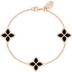 Oro Rosa Pulseras C. W. Sellors 18ct Rose Gold Whitby Jet Eden Marquise Flower Bracelet Gold