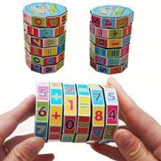 Shein 1pc Random Color & Design Digital Cube Toy, Cylinder-Shaped, Made Of Plastic, Suitable For Killing Time And Boredom,Toys,Gifts,Gift,Toys,Gifts,Stocking Fillers