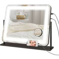 HOMCOM LED Light Tabletop Makeup Mirror, with Adjustable Settings