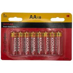 Kodak aa lr6 1.5v 8 batteries extra heavy duty zinc & genuine