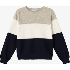 Ragazza Maglioni di Lana Name It Pullover NKMVohan - Navy/Broccato/Bianco Lana