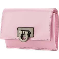 Wallets & Key Holders Ferragamo Card Case With Gancini Clasp - Pink OS