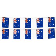 24ft/7.3m australia day aussie plastic rectangular flags bunting decoration