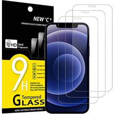 New'C Pack of 3, Glass Screen Protector for iPhone 12 Mini 5.4 Tempered Glass Anti-Scratch, Anti-Fingerprints, Bubble-Free, 9H Hardness, 0.33mm Ultra Transparent, Ultra Resistant