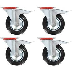 DIY Accessories Swivel Casters with Double Brakes 4 pcs 160 mm vidaXL