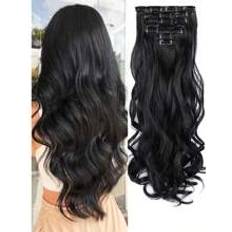Shein Piece Set 16 Clips Synthetic Long Curly Hair Wig Heat Resistant Hair Clip Gradient