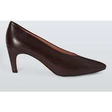 John Lewis Ammie Leather Curve Heel High Vamp Court Shoes