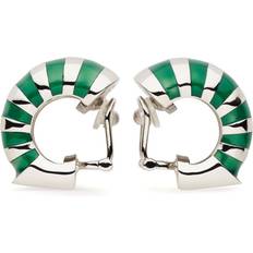 Ferragamo Hoops Earrings Ferragamo striped chunky hoop earrings women Resin/Brass One Silver