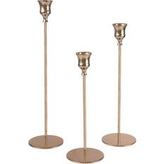 Metal Candle Holders Romimex 3 Parts Gold Candle Holder 32cm 3pcs