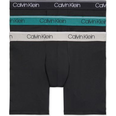 Calvin Klein Men's 3-Pack Microfiber Stretch Boxer Briefs Underwear Black Multi