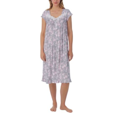 Purple Nightgowns Eileen West Waltz Floral Cap Sleeve Nightgown