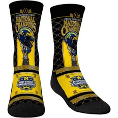 Blue Socks Rock Em Socks Youth Boys and Girls Rock 'Em Socks Navy Michigan Wolverines College Football Playoff 2023 National Champions Gilded Helmet Crew Socks Navy