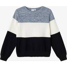 Name It Bleu Pulls en Tricot Name It Pull-over NKMVohan - Marine/Bleu Chiné/Blanc