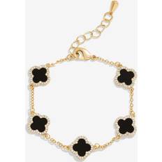 Jon Richard Gold Plated Jet Enamel Clover Bracelet