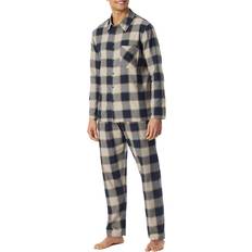 Beige - Herr Pyjamasar Schiesser Herrpyjamas, lång-mjuk väv-utvalda premium warming pyjamas-set, Natur_182029